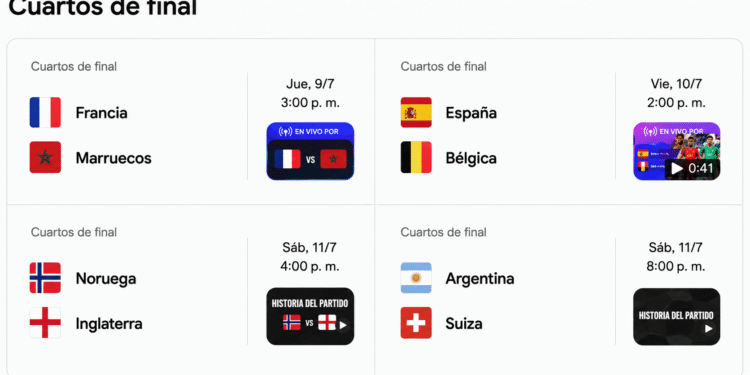 Mundial 2026: definidos los cuartos de final tras la eliminación de Colombia en penales ante Suiza