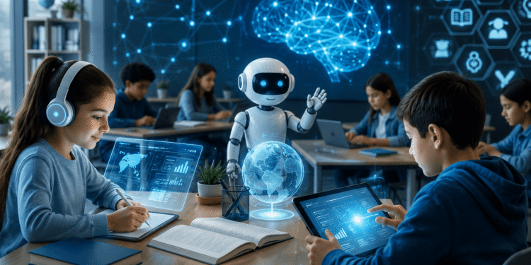 La educación del futuro: la inteligencia artificial y la tecnología transforman las aulas.