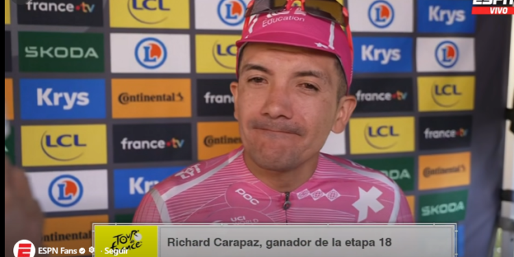 Richard Carapaz conquista etapa 18 del Tour Francia 2026