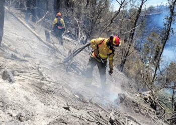 El incendio forestal en el cerro Casitagua, todavia no sea liquidado.